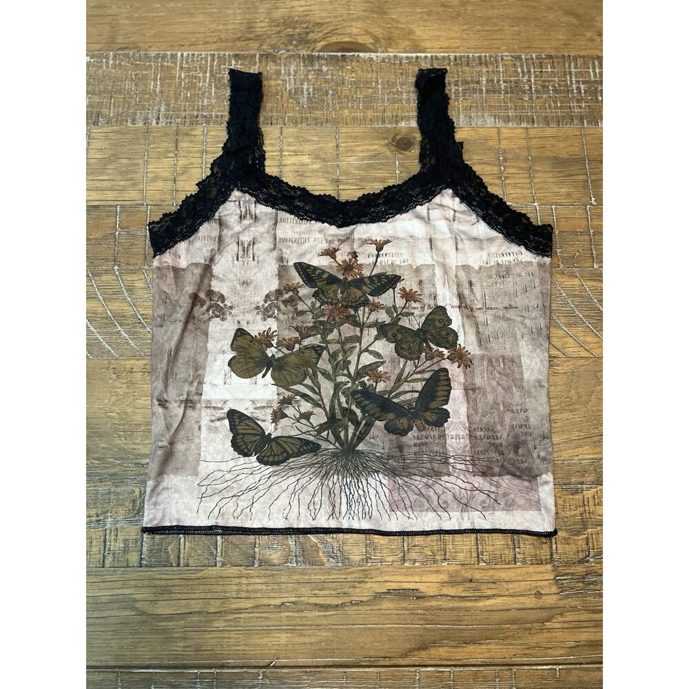 Romwe Women’s Crop Top Size Small Lace Strap Cami Bodycon Blouse